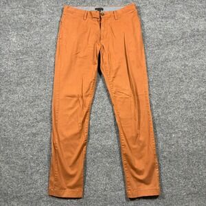 14th & Union Mens Slim Fit Chino Pants Size 32x32 Orange Cotton Stretch Low Rise
